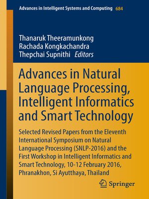 cover image of Advances in Natural Language Processing, Intelligent Informatics and Smart Technology